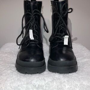 Black combat boots
